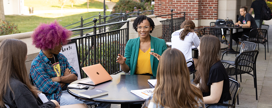 Class on the Ruane patio